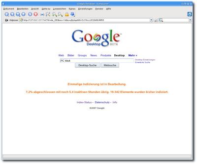 Google Desktop im Konqueror