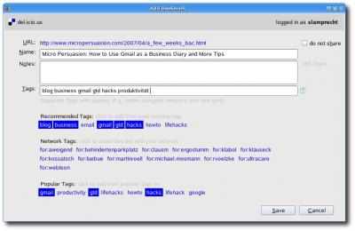Das Plugin beim Tagging