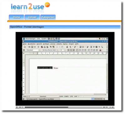 Oberfläche Learn2use
