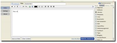 Editor von Performancing in Firefox