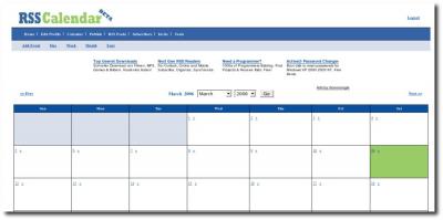 Oberfläche RSS Calendar