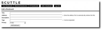 Bookmarklet Scuttle