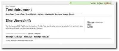Ein Wiki in StikiPad