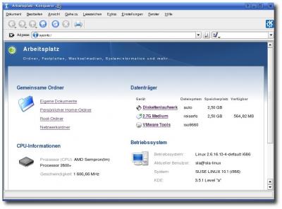 Mein Arbeitsplatz in SuSE 10.1
