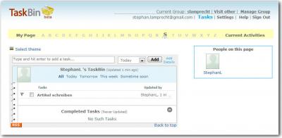Aufgabe in taskbin.com