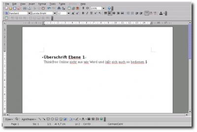 Textverarbeitung von Thinkfree Office