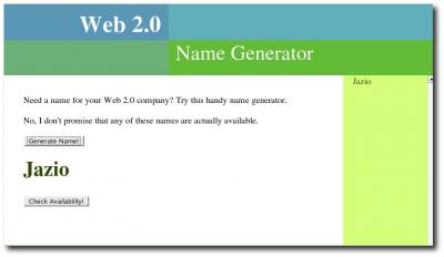 Web 2.0 Name Generator