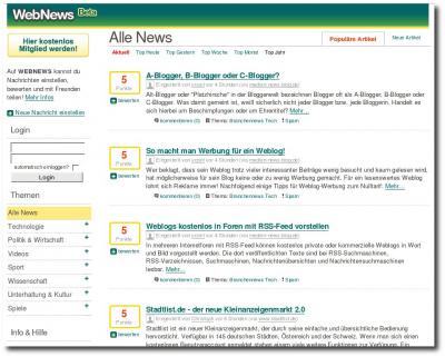 Startseite WebNews