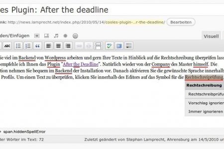 Cooles Plugin: After the deadline After the dealine im Einsatz